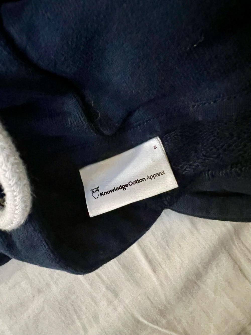 Men's Navy Hooded Sweatshirt Knowledge Cotton Apparel - Picture 3 of 4